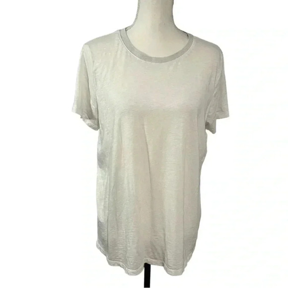 Torrid size 0 Super Soft Slub Jersey white tee with silver collar EUC - Picture 1 of 8